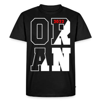 Oran 2022 - Men's Premium Organic T-Shirt - black - Front - Nico (187cm)