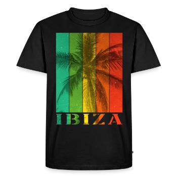 Ibiza Espagne Été Soleil Plage Mer Palmiers - T-shirt Premium bio Homme - noir - Devant - Nico (187cm)