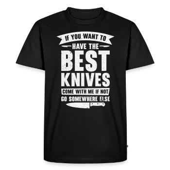 Knifemaking Knife Making Bladesmith Smithing - Men's Premium Organic T-Shirt - black - Front - Nico (187cm)