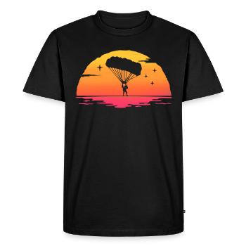 sunrise parapente parachute t-shirt paragliding - T-shirt Premium bio Homme - noir - Devant - Nico (187cm)