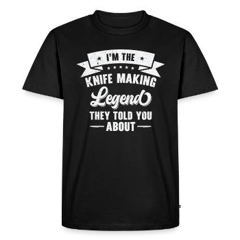 Couteau Auto Forgeron Damascus Steel - T-shirt Premium bio Homme - noir - Devant - Nico (187cm)