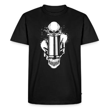 Bullets et Skull Roses Motif de goutte à goutte esthétique - T-shirt Premium bio Homme - noir - Devant - Nico (187cm)