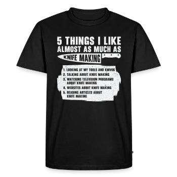 Knifemaking Knife Making Bladesmith Smithing Knife - Men's Premium Organic T-Shirt - black - Front - Nico (187cm)