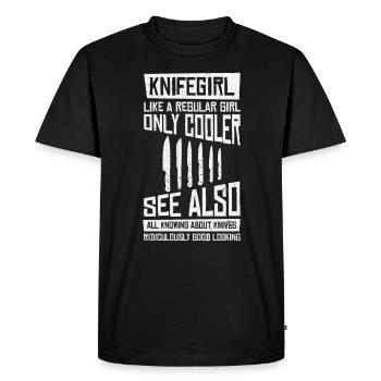 Couteau Auto Forgeron Damascus Steel - T-shirt Premium bio Homme - noir - Devant - Nico (187cm)