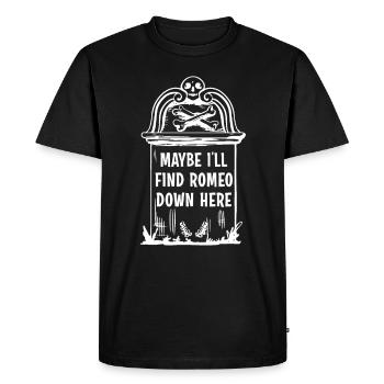 Romeo Gothic Bones Skeleton Roses Death Grave - Men's Premium Organic T-Shirt - black - Front - Nico (187cm)