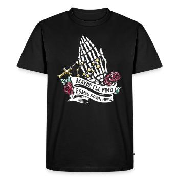 Romeo Gothic Bones Skeleton Roses Death Grave - Men's Premium Organic T-Shirt - black - Front - Nico (187cm)