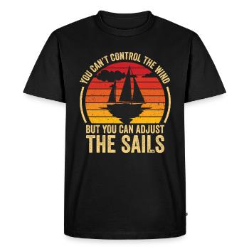Bateau Voilier Voilier Bateau de sport Bateau à moteur - T-shirt Premium bio Homme - noir - Devant - Nico (187cm)