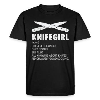 Couteau Auto Forgeron Damascus Steel - T-shirt Premium bio Homme - noir - Devant - Nico (187cm)