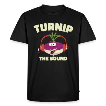 Music Turnip Party Music Lover Vegetable - Men's Premium Organic T-Shirt - black - Front - Nico (187cm)