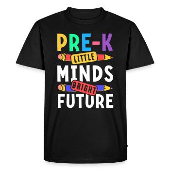 Preschool Kids Back to School Little Minds Bright - Men's Premium Organic T-Shirt - black - Front - Nico (187cm)