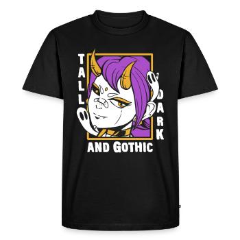 Anime Ghost Dark Flame Spooky Devil Girl Design - Men's Premium Organic T-Shirt - black - Front - Nico (187cm)