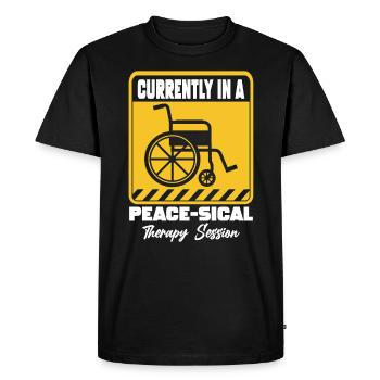 Physical Therapy Currently Peace Physical Therapy - Men's Premium Organic T-Shirt - black - Front - Nico (187cm)