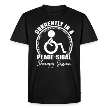 Physical Therapy Currently Peace Physical Therapy - Men's Premium Organic T-Shirt - black - Front - Nico (187cm)