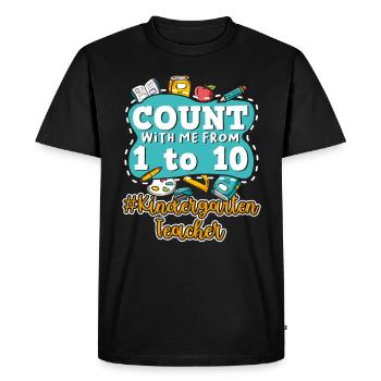 Kids Back To School Count With Me From One To Ten - Men's Premium Organic T-Shirt - black - Front - Nico (187cm)
