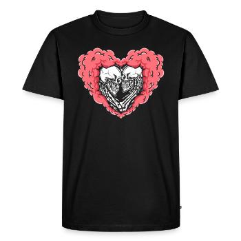 True Love Last Gothic Bones Squelette Roses Mort - T-shirt Premium bio Homme - noir - Devant - Nico (187cm)