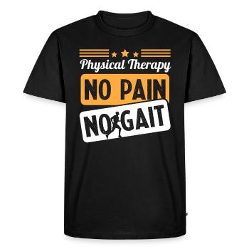 Physical Therapy No Pain No Gait Physics PT - Men's Premium Organic T-Shirt - black - Front - Nico (187cm)