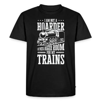 Train Model Railroad Builder Locomotive Train Fan - Men's Premium Organic T-Shirt - black - Front - Nico (187cm)