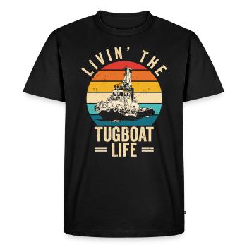 Tugboat Sailing Tugboat Life Watercraft Vessel - Men's Premium Organic T-Shirt - black - Front - Nico (187cm)