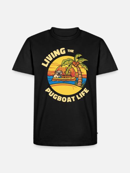 SlæbebådSug Båd Liv Sejlende Mops Ejer Båd - Herre Premium økologisk T-shirt - sort