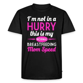 Allaitement Pas pressé Mère qui allaite normale - T-shirt Premium bio Homme - noir - Devant - Nico (187cm)