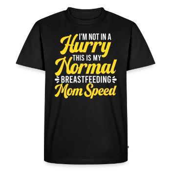 Allaitement Pas pressé Mère qui allaite normale - T-shirt Premium bio Homme - noir - Devant - Nico (187cm)