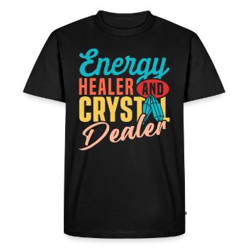 Médecine énergétique Guérison Cristaux d’énergie positive - T-shirt Premium bio Homme - noir - Devant - Nico (187cm)