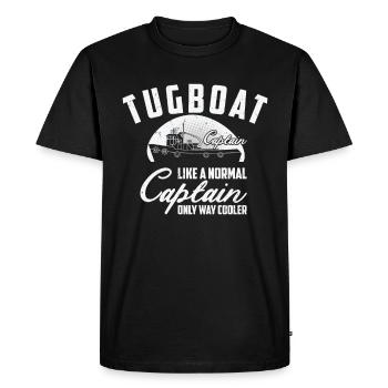 Tugboat Watercraft Cool Tugboat Captain Sailing - Men's Premium Organic T-Shirt - black - Front - Nico (187cm)