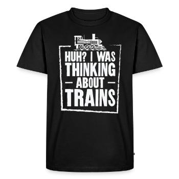 Locomotive de train Transport Passionnés de chemin de fer - T-shirt Premium bio Homme - noir - Devant - Nico (187cm)