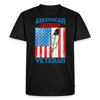 Histoire de la fierté autochtone amérindienne - T-shirt Premium bio Homme - noir - Devant - Nico (187cm)