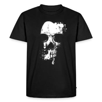 Skull Head and Scarf Gothic Bones Aesthetic Dark - Men's Premium Organic T-Shirt - black - Front - Nico (187cm)