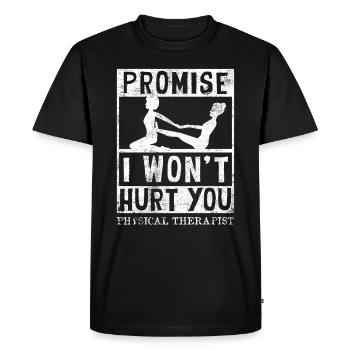 Physiothérapeute Drôle de promesse que je - T-shirt Premium bio Homme - noir - Devant - Nico (187cm)