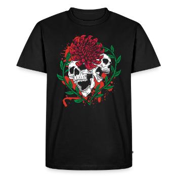 Skull Head and Scarf Gothic Bones Aesthetic Dark - Men's Premium Organic T-Shirt - black - Front - Nico (187cm)
