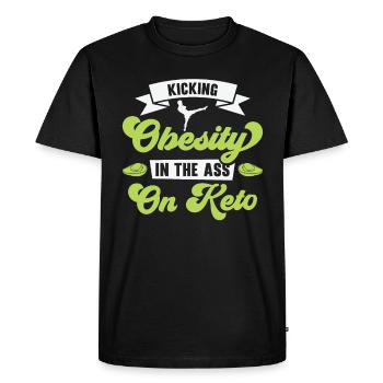 Régime céto Régime cétogène - T-shirt Premium bio Homme - noir - Devant - Nico (187cm)