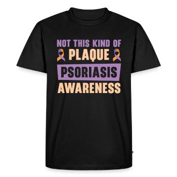 Psoriasis Warrior Plaque Lavender Orange Ribbon - Men's Premium Organic T-Shirt - black - Front - Nico (187cm)