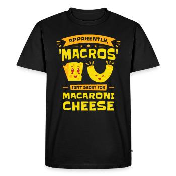 Keto Macros Diététicien Macaroni & Fromage - T-shirt Premium bio Homme - noir - Devant - Nico (187cm)