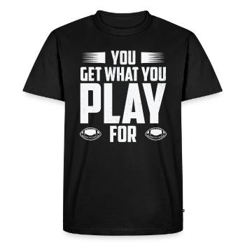 Football Vous obtenez ce que vous jouez pour le sport - T-shirt Premium bio Homme - noir - Devant - Nico (187cm)
