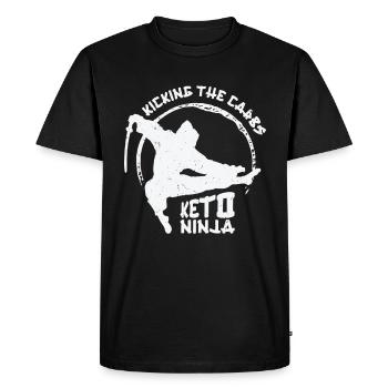 Keto Ninja Diet Ketogenic Food Ninja Lovers - Men's Premium Organic T-Shirt - black - Front - Nico (187cm)