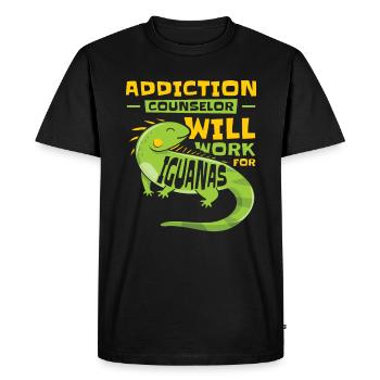 Iguana Lizard Addiction Reptile Amoureux de l’iguane - T-shirt Premium bio Homme - noir - Devant - Nico (187cm)