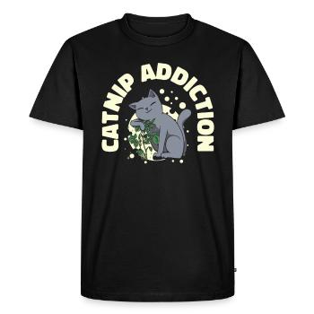 Catnip Addiction Cat Owner Pet Cat Parent - Men's Premium Organic T-Shirt - black - Front - Nico (187cm)