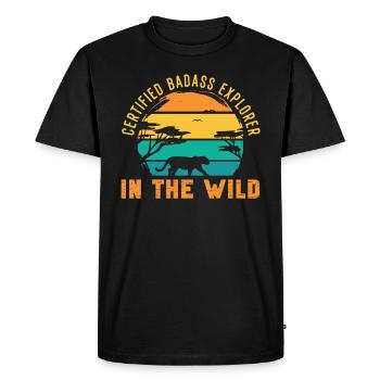 Safari Wildlife Certified Explorer dans le - T-shirt Premium bio Homme - noir - Devant - Nico (187cm)