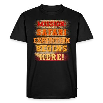 Safari Wildlife Mission Expédition Aventure - T-shirt Premium bio Homme - noir - Devant - Nico (187cm)