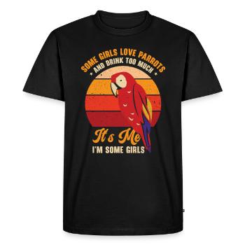 Ara Perroquet Propriétaire Filles Boire - T-shirt Premium bio Homme - noir - Devant - Nico (187cm)