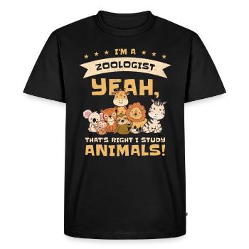 Zoologiste Faune Nature Étude Zoo Animaux - T-shirt Premium bio Homme - noir - Devant - Nico (187cm)