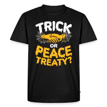 Halloween Trick Traité de paix Choix pacifiste - T-shirt Premium bio Homme - noir - Devant - Nico (187cm)