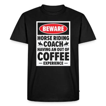 Instructeur d’équitation Amateurs de café - T-shirt Premium bio Homme - noir - Devant - Nico (187cm)