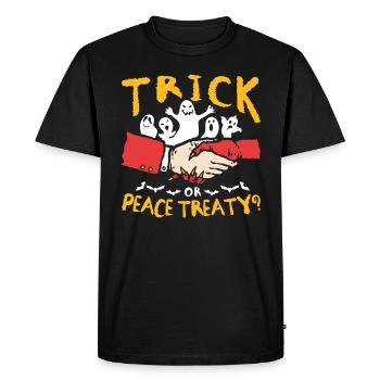 Halloween Trick Traité de paix Choix pacifiste - T-shirt Premium bio Homme - noir - Devant - Nico (187cm)