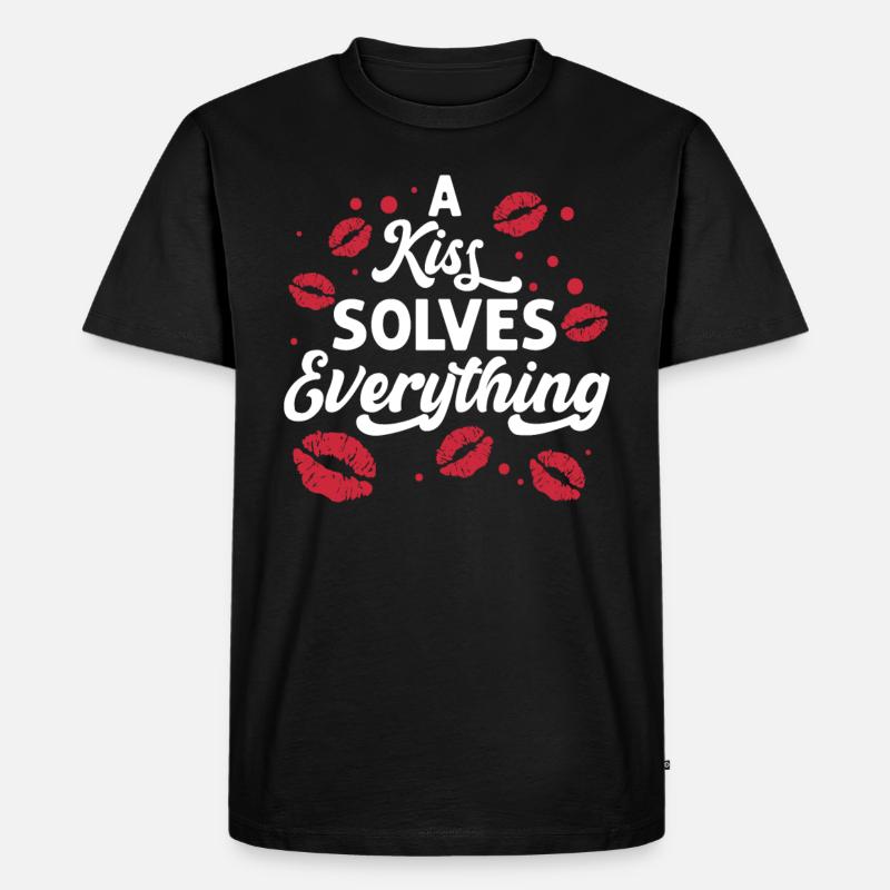 Problem Kissing Solution Relationship Partners - Men's Premium Organic T-Shirt - black