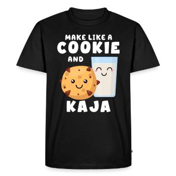 Korean Language Joke Make Like a Cookie and Kaja - Men's Premium Organic T-Shirt - black - Front - Nico (187cm)