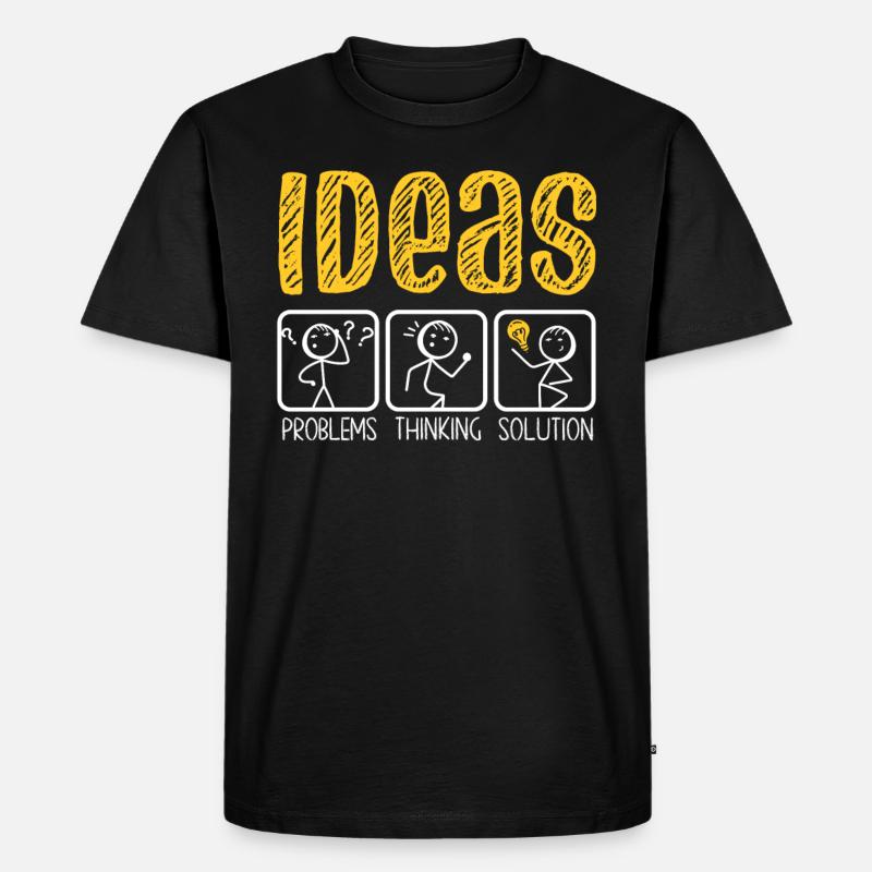 Problemdenken Strichmännchen Lösungsdenker - Männer Premium Bio T-Shirt - Schwarz