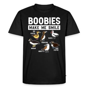 Drôle de collection d'oiseaux de mer Booby - T-shirt Premium bio Homme - noir - Devant - Nico (187cm)